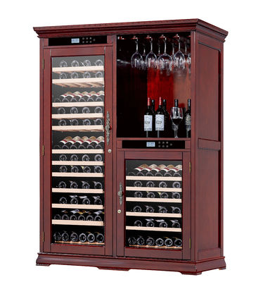 Constant Temperature Wooden Wine Fridge Cabinet Low Noise Electric