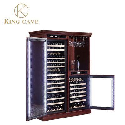 Constant Temperature Wooden Wine Fridge Cabinet Low Noise Electric