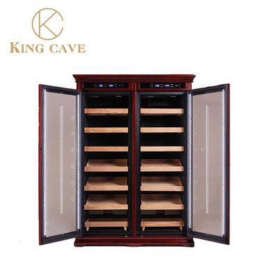 Solid Wood Touch Control Dual Zone Electric Wine Cooler Cigar Humidor Cabinet
