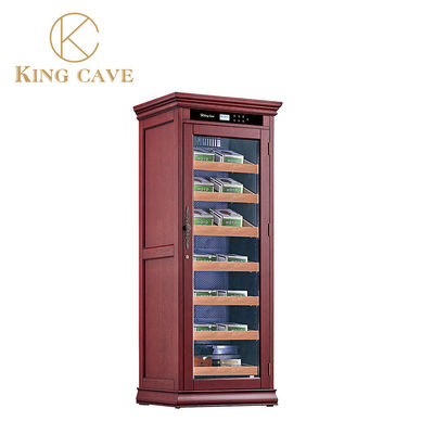 Built In Humidifier Wooden Reagan Humidor Cabinet Digital Adjustable Shelves