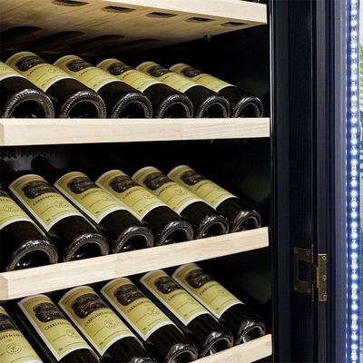 Precision Temperature Control Black Solid Wood Kitchen Wine Cooler