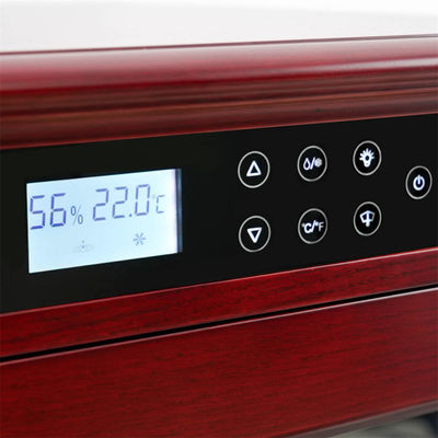 Precise Temperature Controlled Red Solid Wood Wine Cooler With Locker