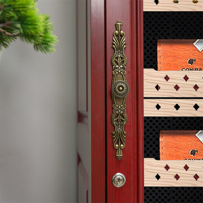 Touch Sensitive Control Red Sold Wood Cigar Cooler Humidifier With Locker