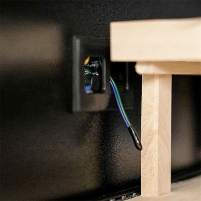 Large Capacity Black Wood Frame Cigar Cooler Humidifier Cabinet