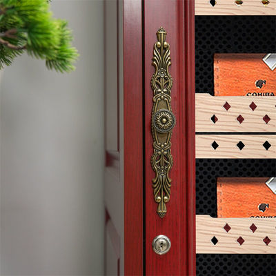 Freestanding Lockable Red Wooden Cabinet Touchscreen Cigar Cooler Humidifier