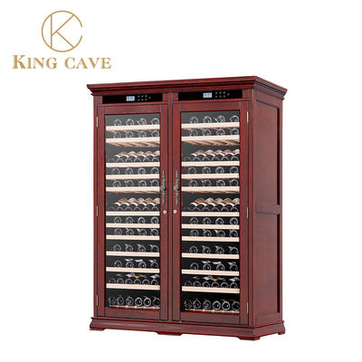 Bon prix Écran de température LED Super grand espace refroidisseur de vin en bois armoire à vin autonome en ligne