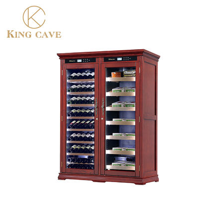 Solid Wood Touch Control Dual Zone Electric Wine Cooler Cigar Humidor Cabinet