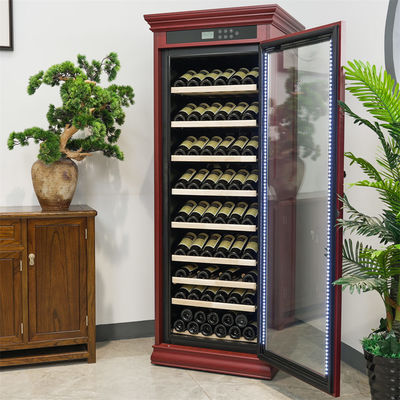 Bon prix Design sophistiqué verrouillable bois massif rouge refroidisseur de vin armoire en ligne
