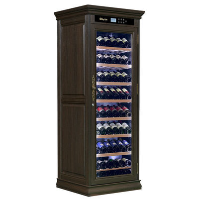 Bon prix Contrôle tactile haut verrouillable boissons réfrigérateur bois brun refroidisseur de vin cabinet en ligne