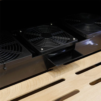 Large Capacity Black Wood Frame Cigar Cooler Humidifier Cabinet