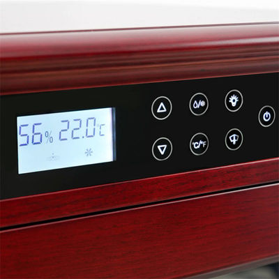 Freestanding Lockable Red Wooden Cabinet Touchscreen Cigar Cooler Humidifier