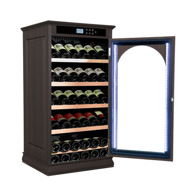 Bon prix Cabinet de refroidisseur de vin en bois foncé avec contrôle tactile intelligent et capacité de 36 bouteilles en ligne