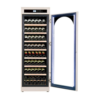 Bon prix Freestanding Wood Wine Cooler with Digital Control Panel and Arched Glass Door en ligne