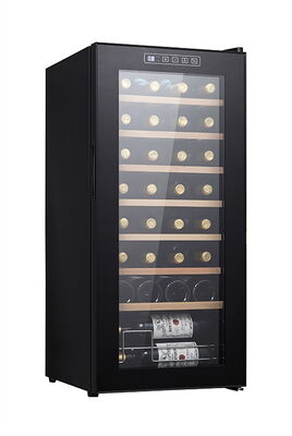 Bon prix Refroidisseur de vin en bois noir avec écran tactile numérique Étagères en bois amovibles et double isolation murale en ligne