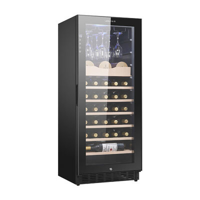 Bon prix Armoire de refroidisseur de vin à zone unique en bois noir avec régulation numérique de la température en ligne