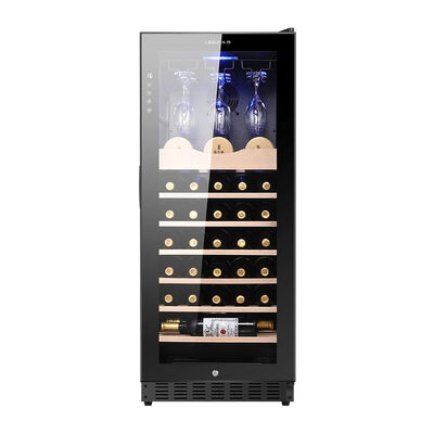 Bon prix Refroidisseur de vin en bois à zone unique avec étagères réglables, contrôle tactile intelligent et moins de 42 dB de bruit pour le bar à domicile en ligne