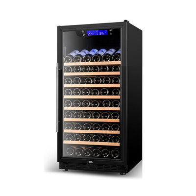 Bon prix Refroidisseur de vin en bois autonome avec une porte vitrée UV-protectrice de 160 bouteilles et un contrôle de température numérique en ligne