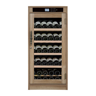 Bon prix Armoire réfrigérée à vin en bois avec contrôle numérique de la température, étagères réglables et porte verrouillable en ligne