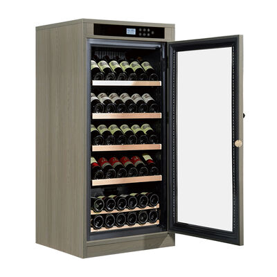 Bon prix Armoire de refroidisseur de vin en bois léger avec régulateur de température numérique et étagères réglables en ligne