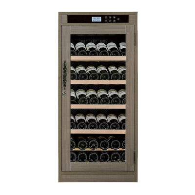 Bon prix Cabinet de refroidisseur de vin en bois gris sophistiqué avec contrôle de température précis et tableau tactile numérique en ligne