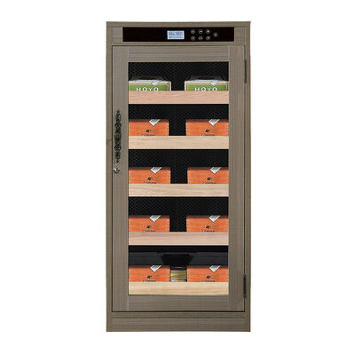 Bon prix Armoire humidificateur de cigare électrique en bois foncé avec casier sécurisé et intérieur en cèdre espagnol en ligne