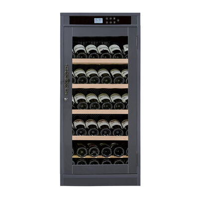 Bon prix Armoire de refroidisseur de vin de cuisine en bois massif moderne avec panneau de commande tactile numérique et porte en verre trempé à double vitrage en ligne