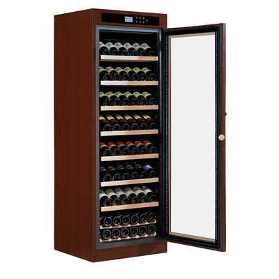 Bon prix Contrôle de température de précision Armoire de refroidisseur de vin en bois avec panneau tactile numérique et étagère en bois en ligne