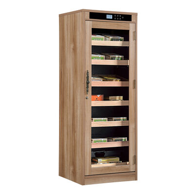 Bon prix Armoire humidificateur de cigare électrique en bois massif avec porte en verre verrouillable et régulateur d'humidité réglable en ligne