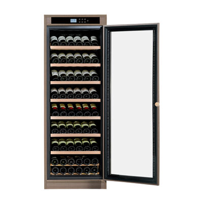 Bon prix Armoire à vin élégante en bois pour cuisine avec porte vitrée verrouillable et système de refroidissement thermoélectrique en ligne