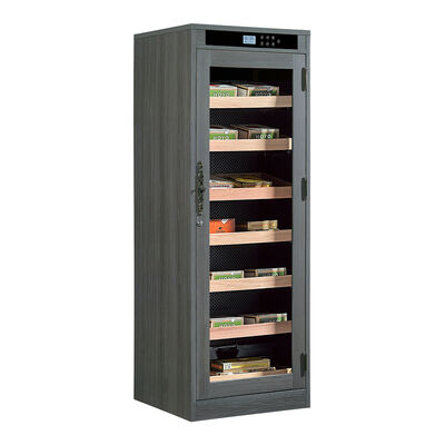 Bon prix Refroidisseur/cave à cigares de luxe en bois massif avec plateau d'humidité réglable, thermomètre intégré et étagères amovibles en ligne