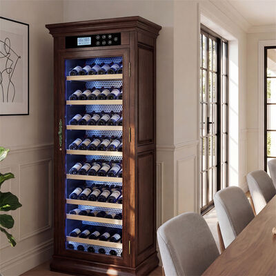 Bon prix Armoire en bois de luxe refroidisseur de vin de cuisine avec porte verrouillable en ligne
