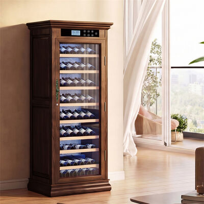 Bon prix Armoire réfrigérante à vin en bois massif au design classique avec contrôle de l'humidité en ligne