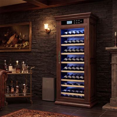 Bon prix Armoire réfrigérante à vin en bois massif avec contrôle intelligent de la température pour bars et maisons en ligne