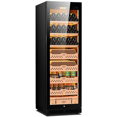 Bon prix Humidor à refroidisseur de cigare en cèdre espagnol avec contrôle numérique de la température et de l'humidité en ligne