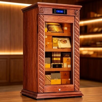 Bon prix Un refroidisseur de cigares en bois massif, un humidor. en ligne