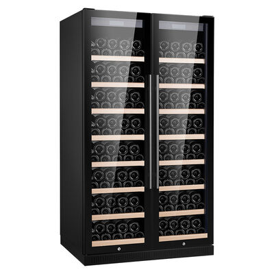 Bon prix Cabinet de refroidisseur de vin de réfrigérateur de grande capacité à double porte avec casier en ligne