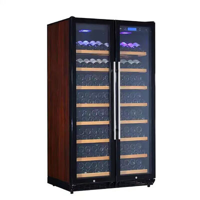 Bon prix Armoire de refroidisseur de vin à double zone avec portes en double verre en ligne