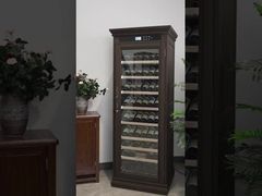 Armoire de refroidisseur de vin en bois marron foncé